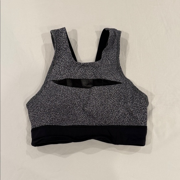 lululemon athletica Textured Gray and Black Sports Bra - Picture 1 of 3